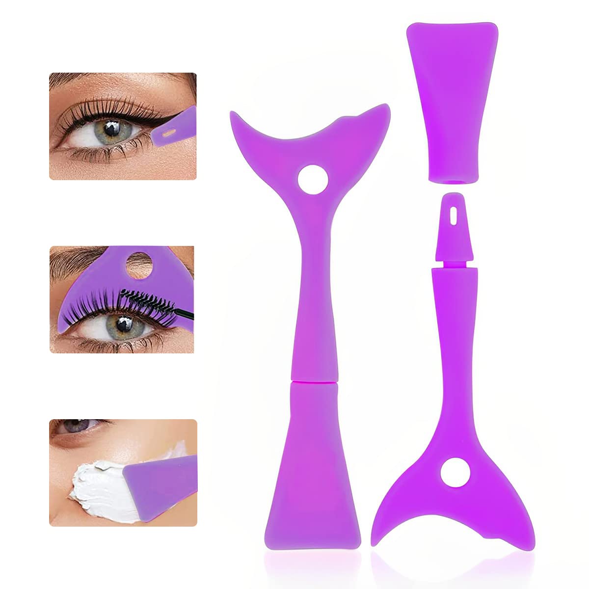 MAYCREATE Mascara Shield Applicator 3-In-1 Silicone Eyelash Shield Guard Eyeliner Auxiliary Cosmetic Makeup Tool, Reusable & Detachable MAYCREATE Mascara Shield Applicator 3-In-1 Silicone Eyelash Shield Guard Eyeliner Auxiliary Cosmetic Makeup Tool, Reusable & Detachable